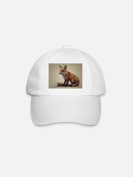 Fuchs Tier - Baseballkappe - Weiß/Weiß
