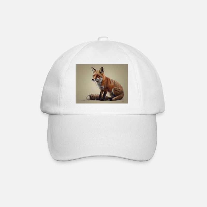 Fuchs Tier - Baseballkappe - Weiß/Weiß