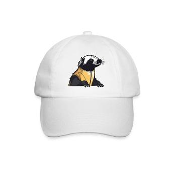 Niedlicher und cooler Dachs - Baseballkappe - Weiß/Weiß - Vorne