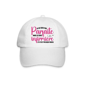 I'm not perfect, I'm a nurse - Baseball Cap - white/white - Front