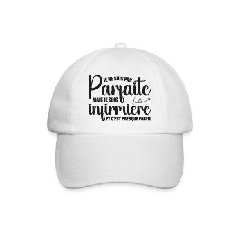 I'm not perfect, I'm a nurse - Baseball Cap - white/white - Front
