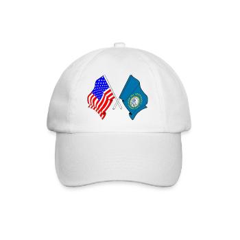 Drapeau des États-Unis et de l’État du Dakota du Sud franchis - Casquette classique - blanc/blanc - Devant