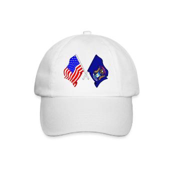 USA and State of Michigan Flag Crossed - Baseball Cap - white/white - Front