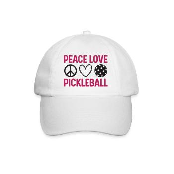 Peace Love Pickleball - Baseball Cap - white/white - Front
