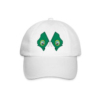 Two flags crossed Washington - Baseball Cap - white/white - Front