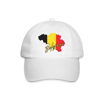 Drapeau de la Belgique, carte drapeau de la Belgique - Casquette classique - blanc/blanc - Devant