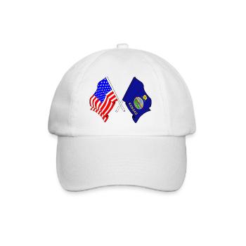 USA and state of Kansas flag crossed - Baseball Cap - white/white - Front