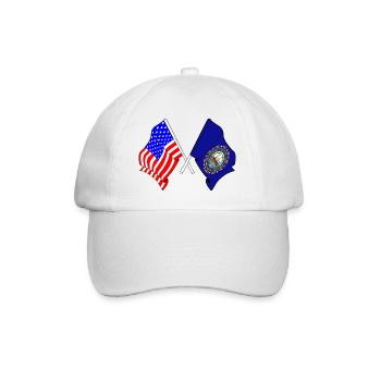 USA and State of New Hampshire Flag Crossed - Baseball Cap - white/white - Front