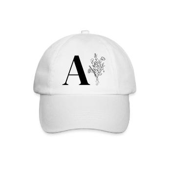 Minimalistische Blumentasche - Baseballkappe - Weiß/Weiß - Vorne