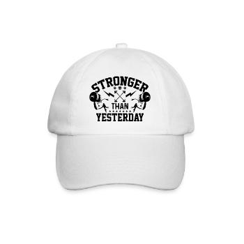 Plus fort qu’hier - Casquette classique - blanc/blanc - Devant
