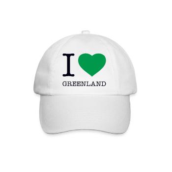 I LOVE GREENLAND Grönland - Baseballkappe - Weiß/Weiß - Vorne