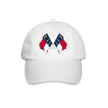 Zwei Flaggen durchquerten North Carolina - Baseballkappe - Weiß/Weiß - Vorne