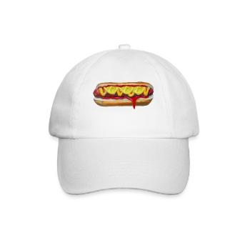 Farbexplosiver Hotdog Malerei - Baseballkappe - Weiß/Weiß - Vorne