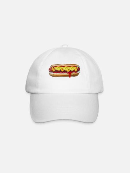 Farbexplosiver Hotdog Malerei - Baseballkappe - Weiß/Weiß