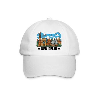 New Delhi Skyline - Baseball Cap - white/white - Front