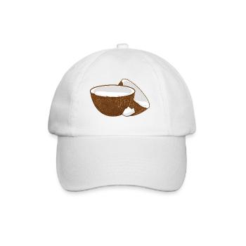 Coconut Halves – Tropical Fruit Motif - Baseball Cap - white/white - Front