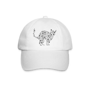 gepunktete Katze, buckel, geschenkidee Frau - Baseballkappe - Weiß/Weiß - Vorne