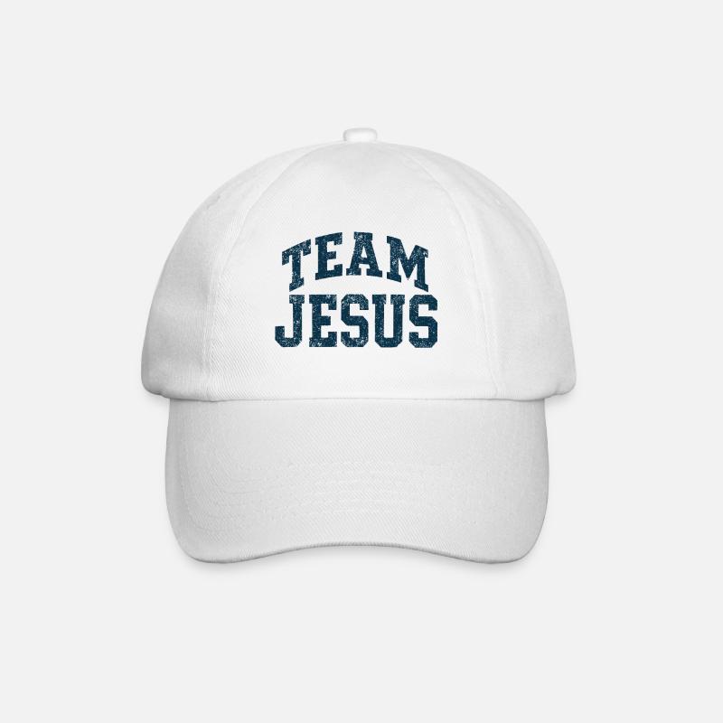Team Jesus - Blau - Baseballkappe - Weiß/Weiß