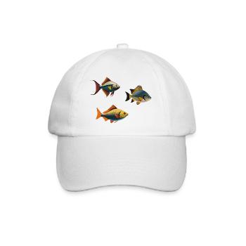 Colorful tropical fish on clothing - Baseball Cap - white/white - Front