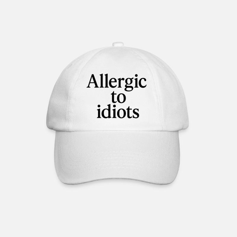 Allergic to idiots - Baseballkappe - Weiß/Weiß