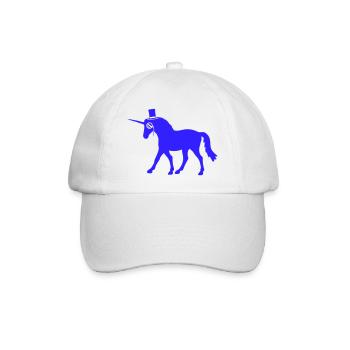 Einhorn Sir Gentleman Mr. reich Monokel Zylinder - Baseballkappe - Weiß/Weiß - Vorne