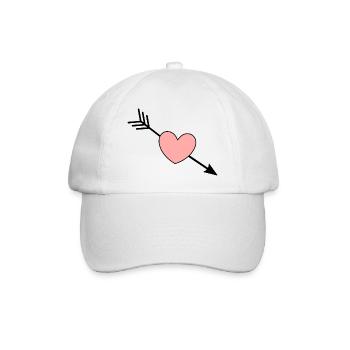 Cœur Rose Rouge Cœur Rose Cadeau de la Saint-Valentin - Casquette classique - blanc/blanc - Devant