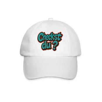 Humorvolles Checkst du? Design - Baseballkappe - Weiß/Weiß - Vorne