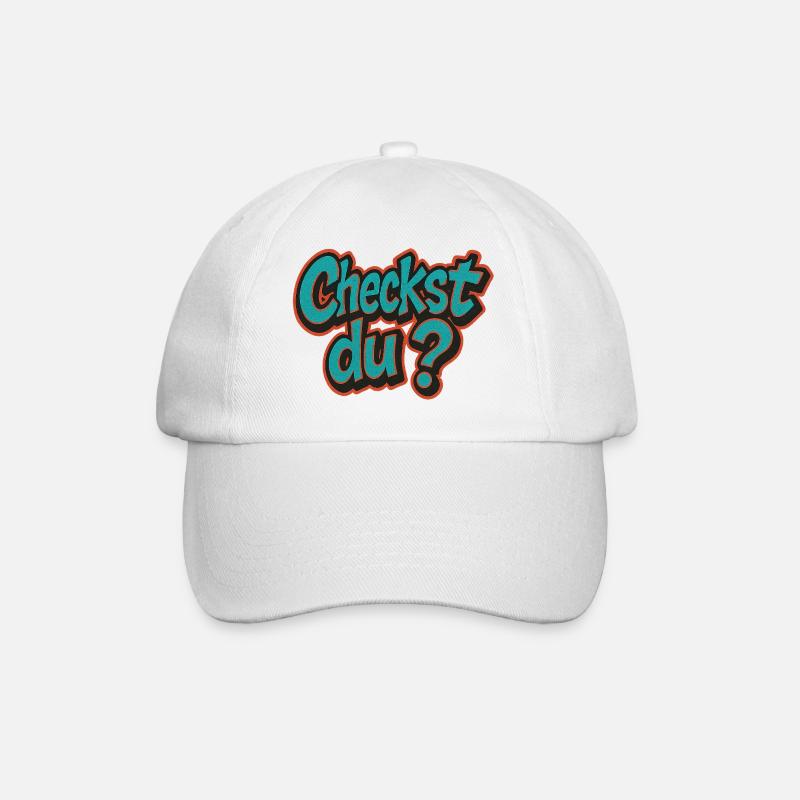 Humorous check? Design - Baseball Cap - white/white