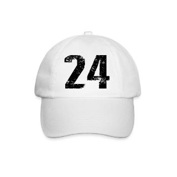 24 Zahl Trikot - Baseballkappe - Weiß/Weiß - Vorne