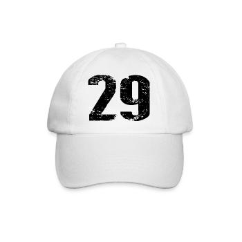 29 Zahl Trikot - Baseballkappe - Weiß/Weiß - Vorne