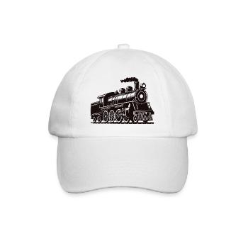 lokomotive silhouette - Baseballkappe - Weiß/Weiß - Vorne