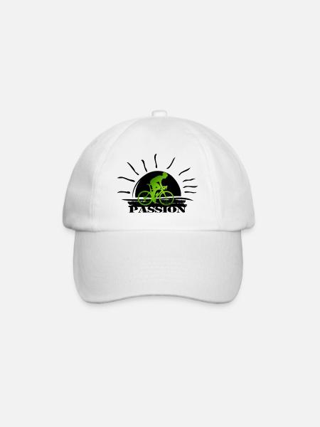 Cycliste en silhouette vert fluo - Casquette classique - blanc/blanc
