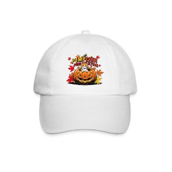 Cats Halloween Pumpkin Design - Baseball Cap - white/white - Front