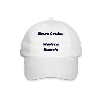 Retro Neon Glitch Typography Design - Baseball Cap - white/white - Front