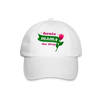 Beste Mama der Welt Design Geschenk - Baseballkappe - Weiß/Weiß - Vorne