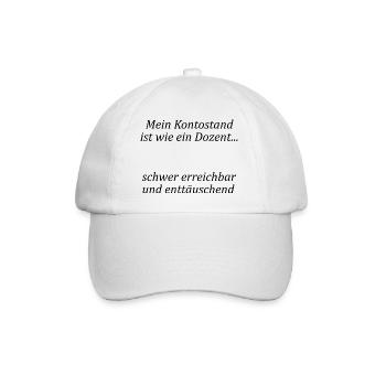 Unispruch "wie ein Dozent" Geschenk, Studenten - Baseballkappe - Weiß/Weiß - Vorne