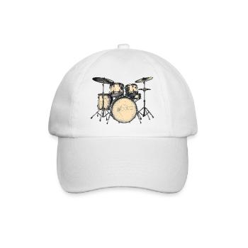 Rocking drum design for music lovers - Baseball Cap - white/white - Front