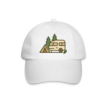 Abenteuer Camping Naturdesign - Baseballkappe - Weiß/Weiß - Vorne