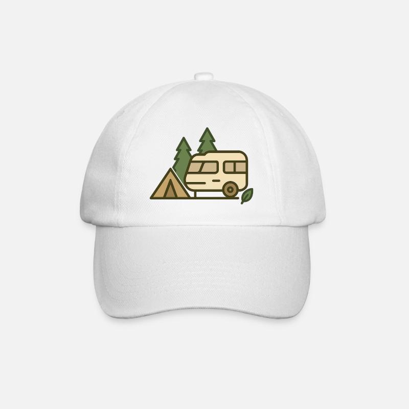 Abenteuer Camping Naturdesign - Baseballkappe - Weiß/Weiß
