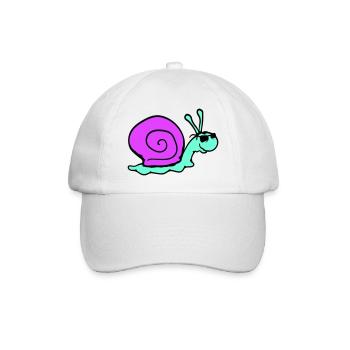 Snail Sunglasses Cool Black Glasses Smile - Baseball Cap - white/white - Front