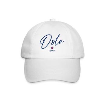 Oslo - Norway Flag - Lettering - Norge - Norwegen - Baseball Cap - white/white - Front