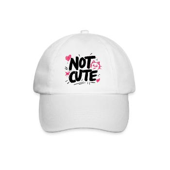 Not Cute! - Baseball Cap - white/white - Front