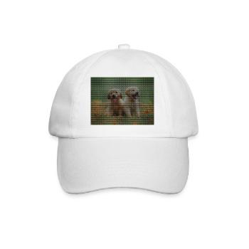 Two Labrador Retriever puppies with triangle pattern - Baseball Cap - white/white - Front