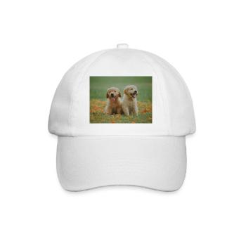2 Labrador Retriever puppies in the flower field - Baseball Cap - white/white - Front