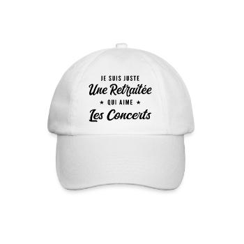Retraitée Mélomane Humour Cadeau Retraite - Casquette classique - blanc/blanc - Devant