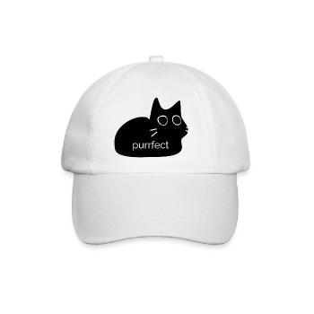 Purrfect - Conception de chat pour les amoureux des chats - Casquette classique - blanc/blanc - Devant