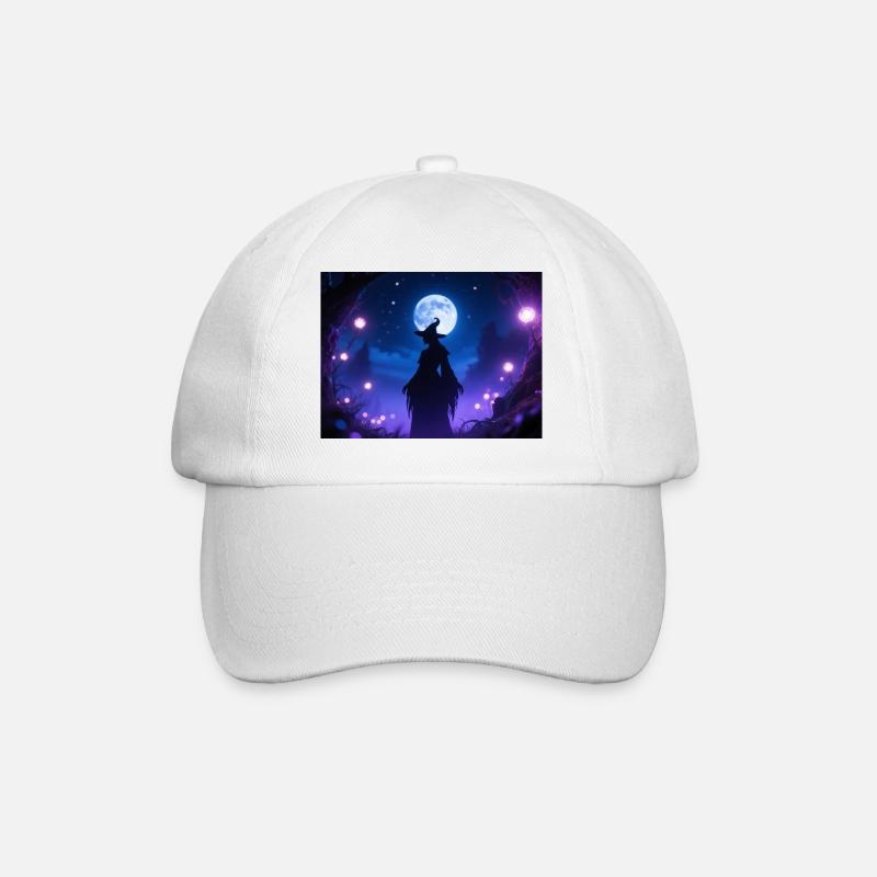 Silhouette de sorcières de nuit au clair de lune - Casquette classique - blanc/blanc