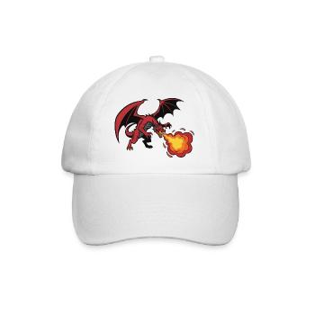 Red Dragon Fire Breath Design - Baseball Cap - white/white - Front
