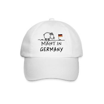 Mäht in Germany – Lustiger Schaf Spruch - Baseball Cap - white/white - Front