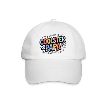 Coolster Papa bunte Retro-Buchstaben - Baseballkappe - Weiß/Weiß - Vorne